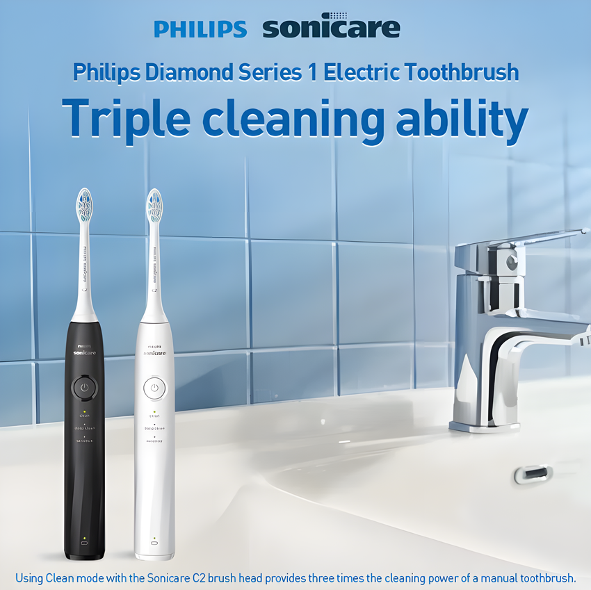 HÀNG CHÍNH HÃNG - Bàn chải đánh răng điện Philips DiamondClean. Thương hiệu Hà Lan cao cấp Philips - HX5070