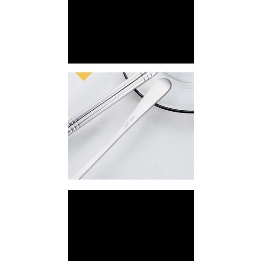 Bộ thìa đũa lúa mạch gấu BEAR Inox 304 – Muỗng, thìa inox hộp lúa mạch cao cấp