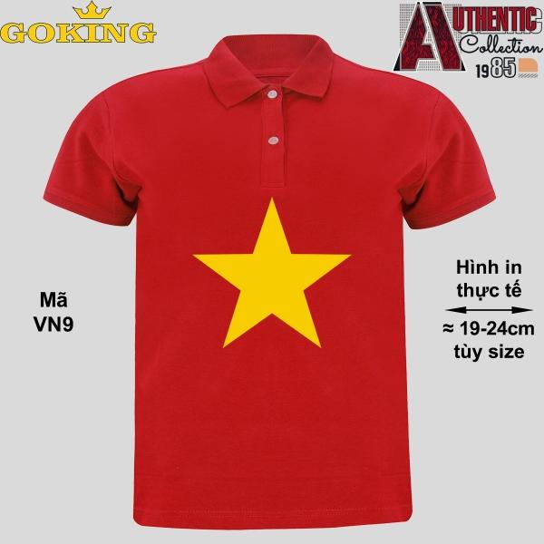 Áo thun lá cờ Việt Nam, mã VN9. Áo phông polo Goking cổ trụ, form unisex cho nam nữ, đội nhóm công ty.