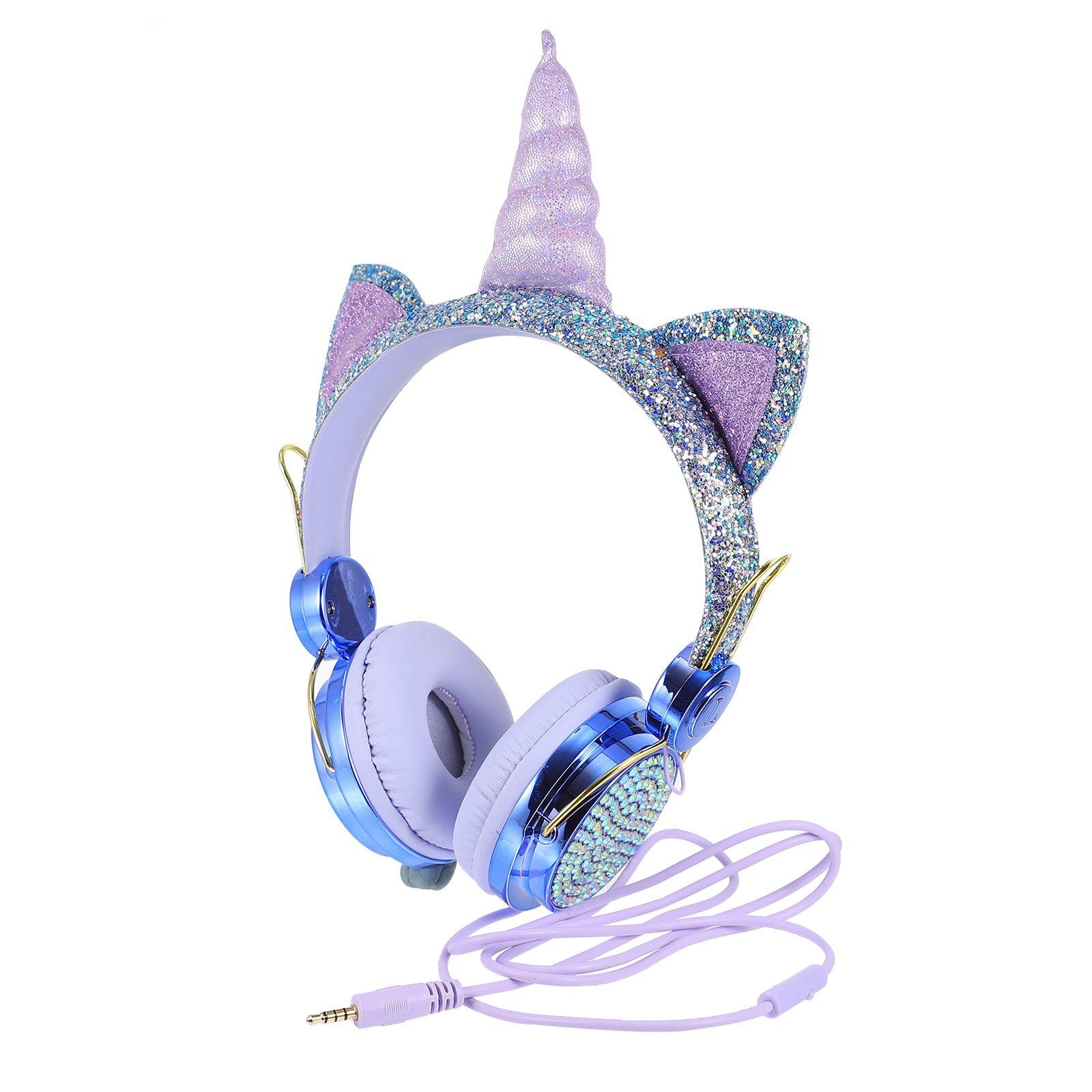 Chơi Game Có Dây Tai Nghe Sừng Mèo Hình Dạng Tai Có Dây 3.5Mm Headphone Máy Tính