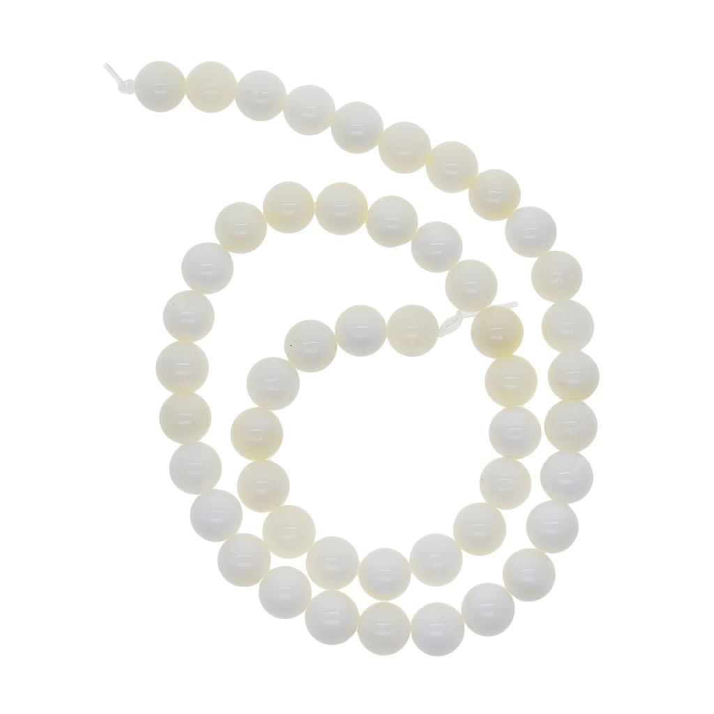 Natural Pearl White Color Beads Sea Shell Round Loose Beads Pick Size for Jewellry Making 15.5 Inch / Strand