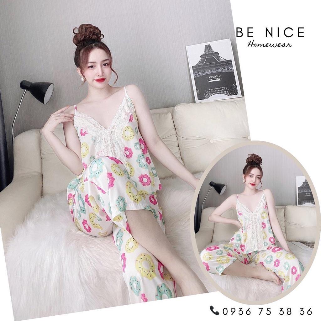 Bộ mặc nhà dây phối ren giữa lạ mắt với nhiều họa tiết cho nàng Be Nice Homewear
