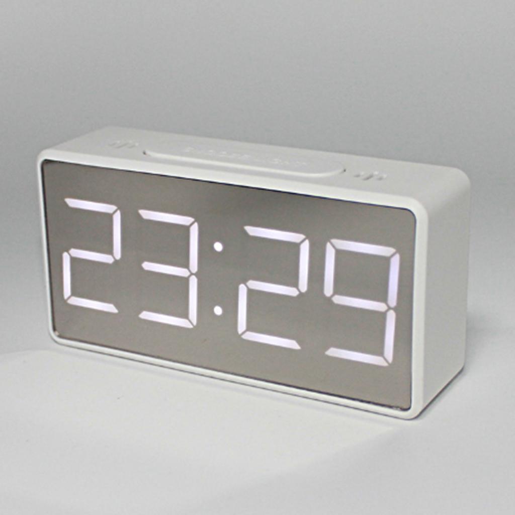 Digital Electric Clocks Student Alarm Clock Mirror Alarm Clock Bedside White
