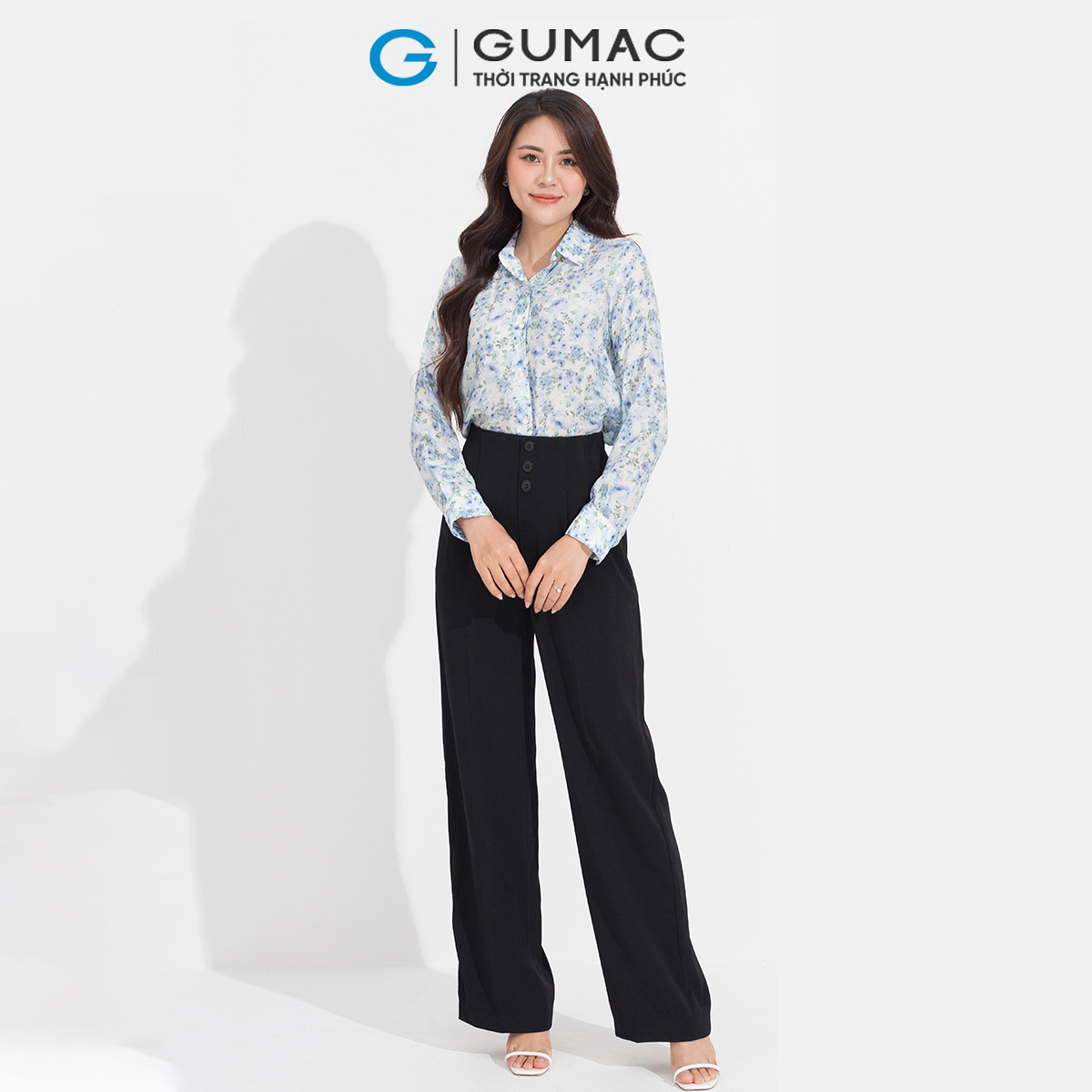 Áo sơ mi họa tiết GUMAC AD05020