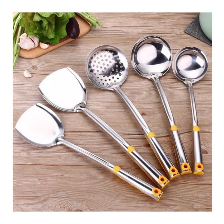 Bộ Muôi Inox Cao Cấp Cán Vàng