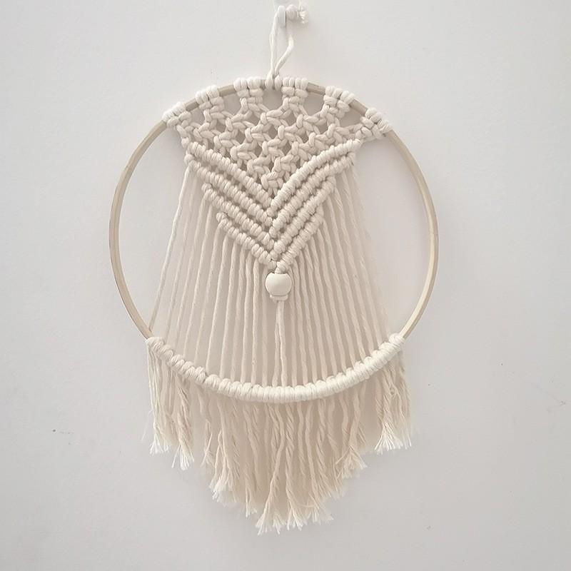 Macrame dreamcatcher vòng tròn trang trí tường homestay, phòng ngủ xinh xắn