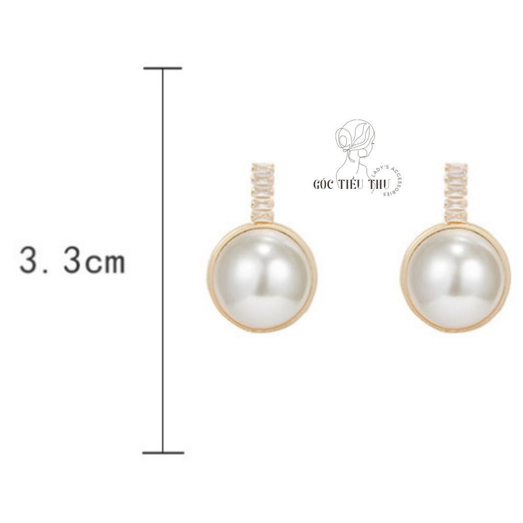 Bông Tai Bạc s925 Đính Đá Ngọc Trai Nhân Tạo Kiểu Rơi Dưới Tai Cho Nữ - HT003