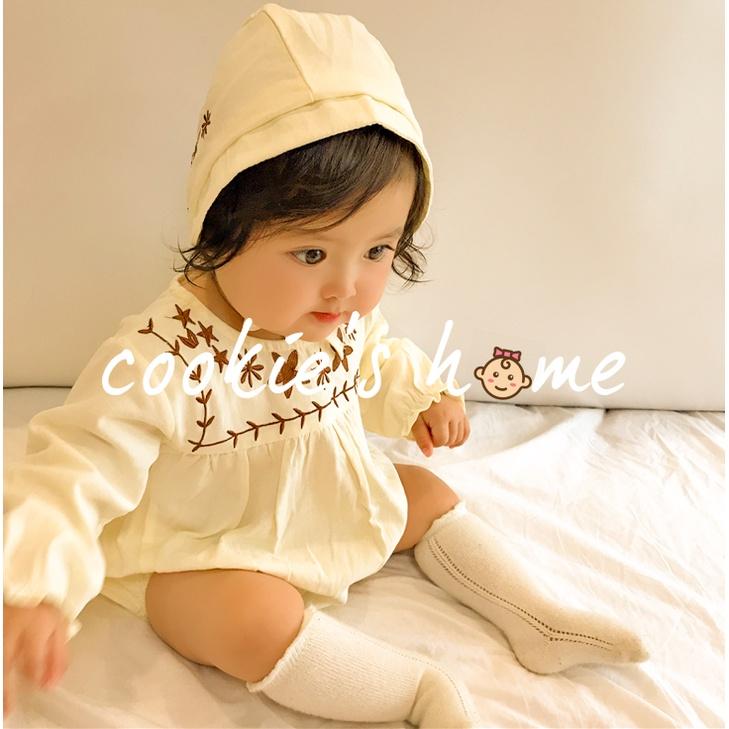 Set kèm nón bộ áo liền quần cotton cho bé gái mạc đầy tháng thôi nôi quà tặng kiểu công chúa cho bé gái