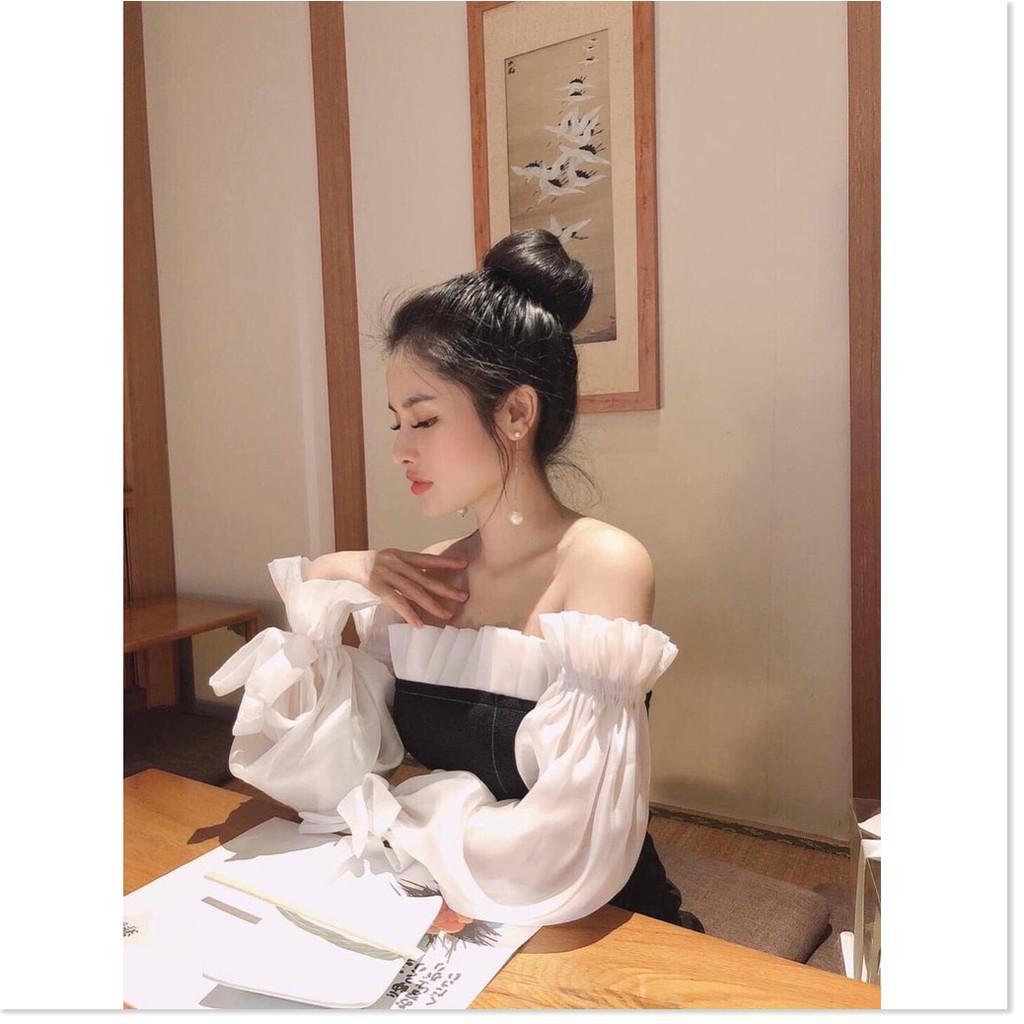 Đầm tay phồng trễ vai cực HOT