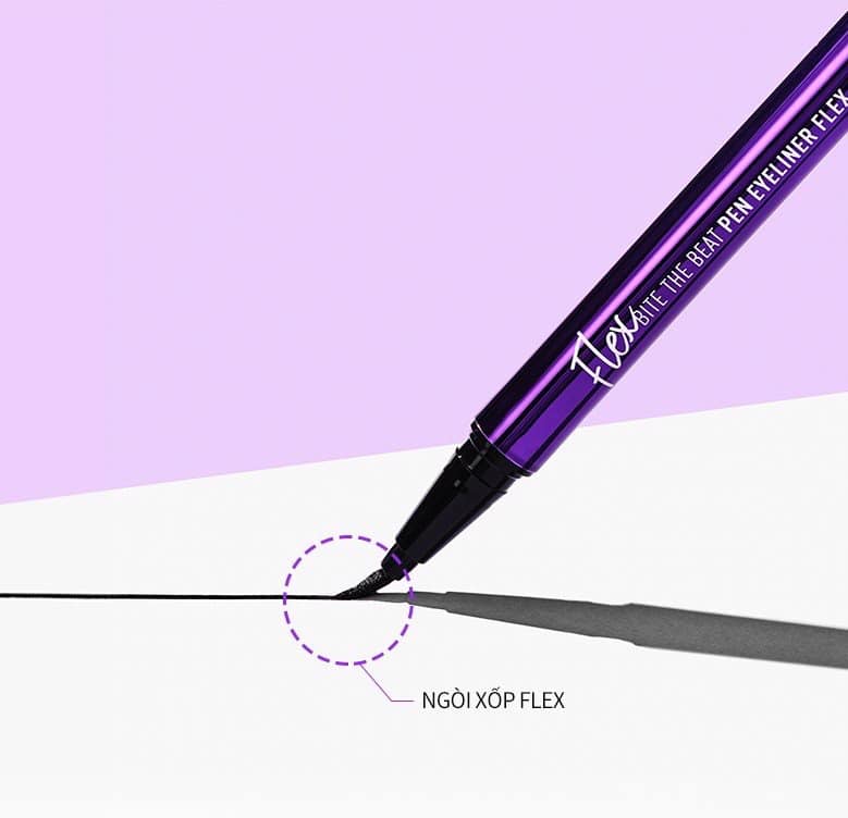 Bút Kẻ Mắt Nước Nét Mảnh, Sắc Nét, Lâu Trôi Merzy Bite The Beat Pen Eyeliner Flex 0.6g