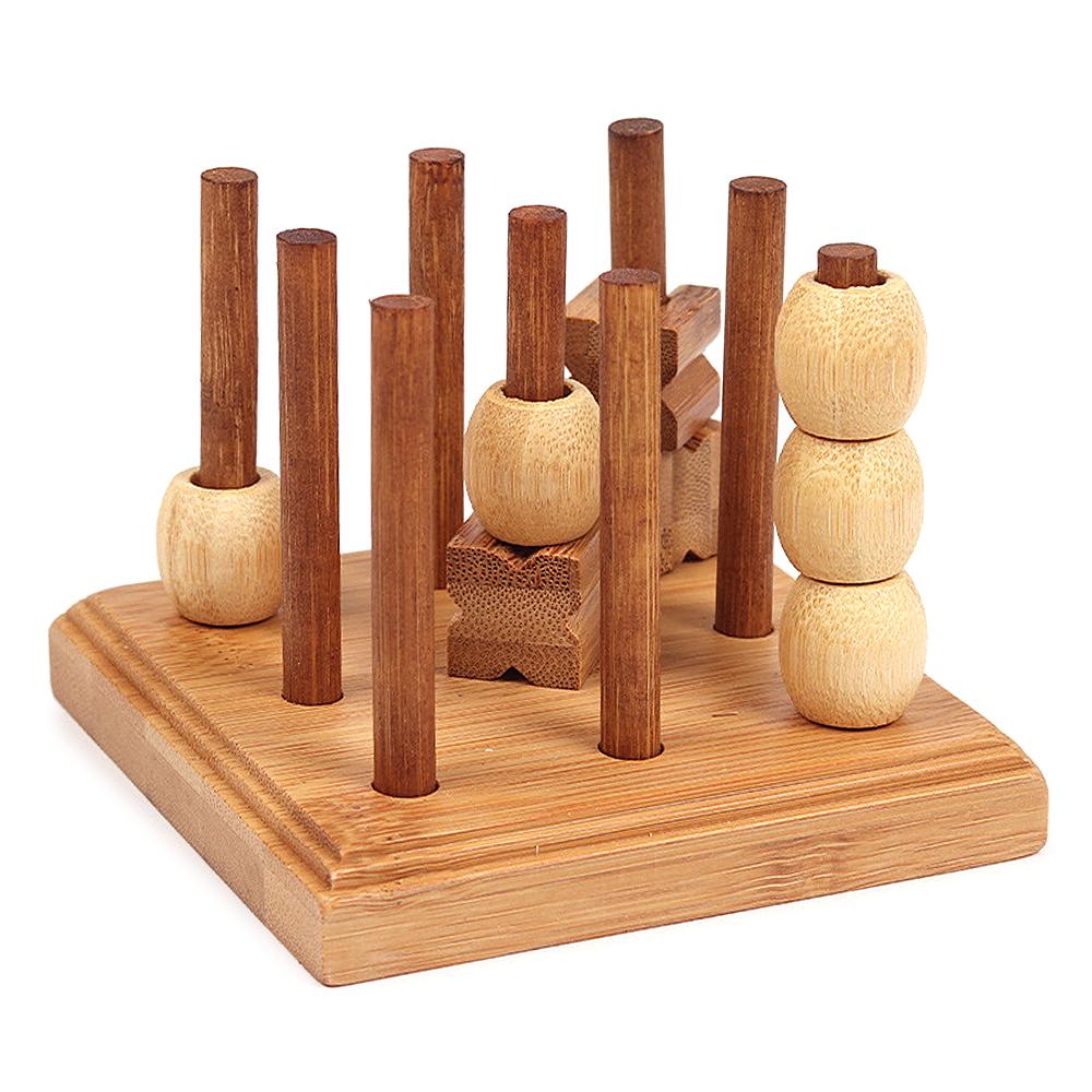 Wooden 3D XO Chess Set Travel Games Entertainment Educational Toys for Kids Adult Family Board Game Strategy Board Game