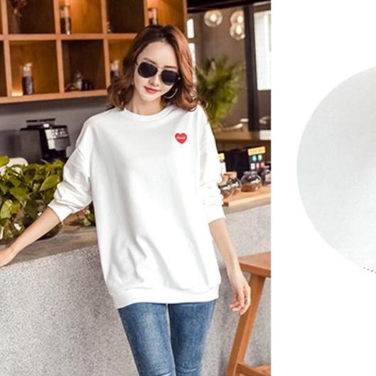 Áo Thun Sweater Nữ Vây Cá Tay Dài Bo In Logo Trái Tim Chữ LOVE Cute ATN5084 - J.A Shop