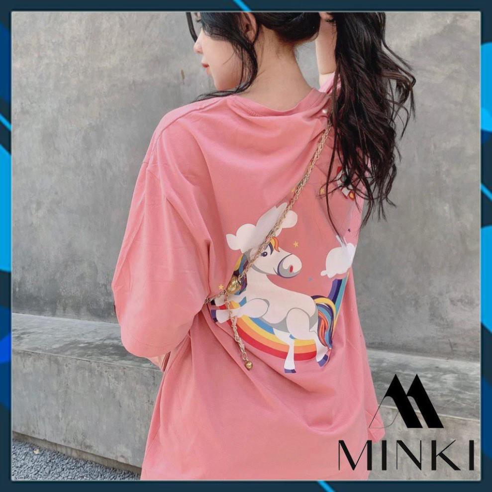 ÁO THUN PONY CHO NỮ- Chất liệu Thun nhập khẩu - Hai màu Tím và Hồng