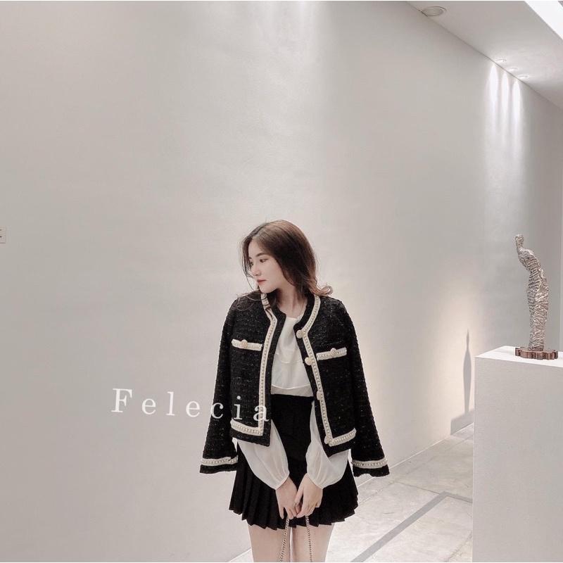 Áo Dạ Nhũ Viền Ngọc 2 Màu Sang Chảnh Có Ảnh Thật Kèm Video