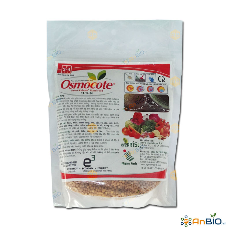 Phân tan chậm Osmocote 14-14-14 Gói 1000g Bón cho mọi thời kỳ sinh trưởng