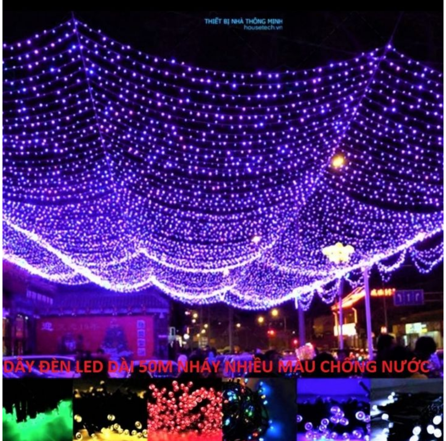 SÁNG CỰC ĐẸP VỚI CUỘN DÂY LED TRANG TRÍ NHẤP NHÁY NHIỀU MÀU DÀI 50M HÀNG ĐẸP CHUẨN