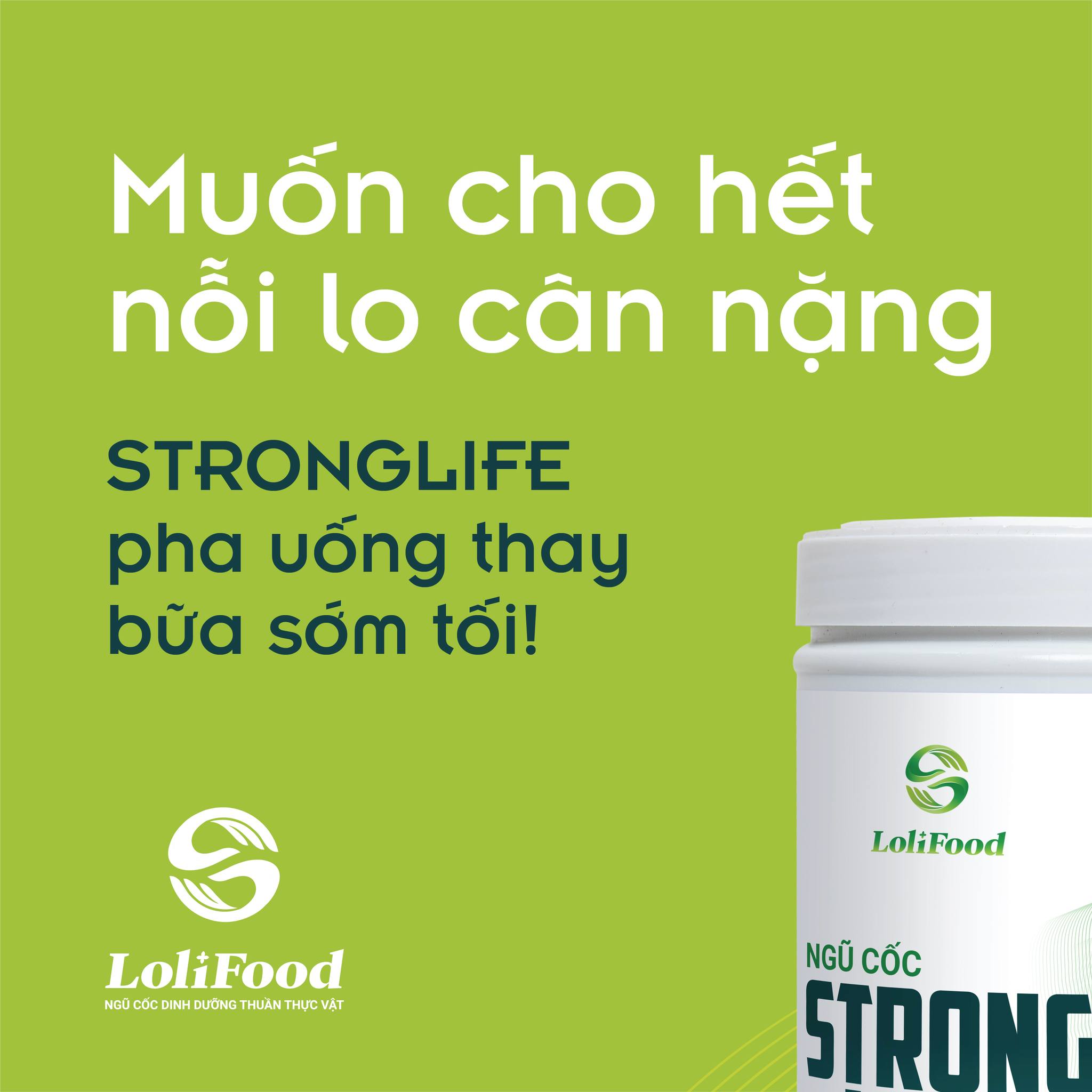 Ngũ Cốc Dinh Dưỡng Stronglife LoliFood, 100% Thuần Thực Vật,Ngũ Cốc Giảm Cân, Nạp Năng Lượng,Tập Gym, Ăn Kiêng Hộp 650gr