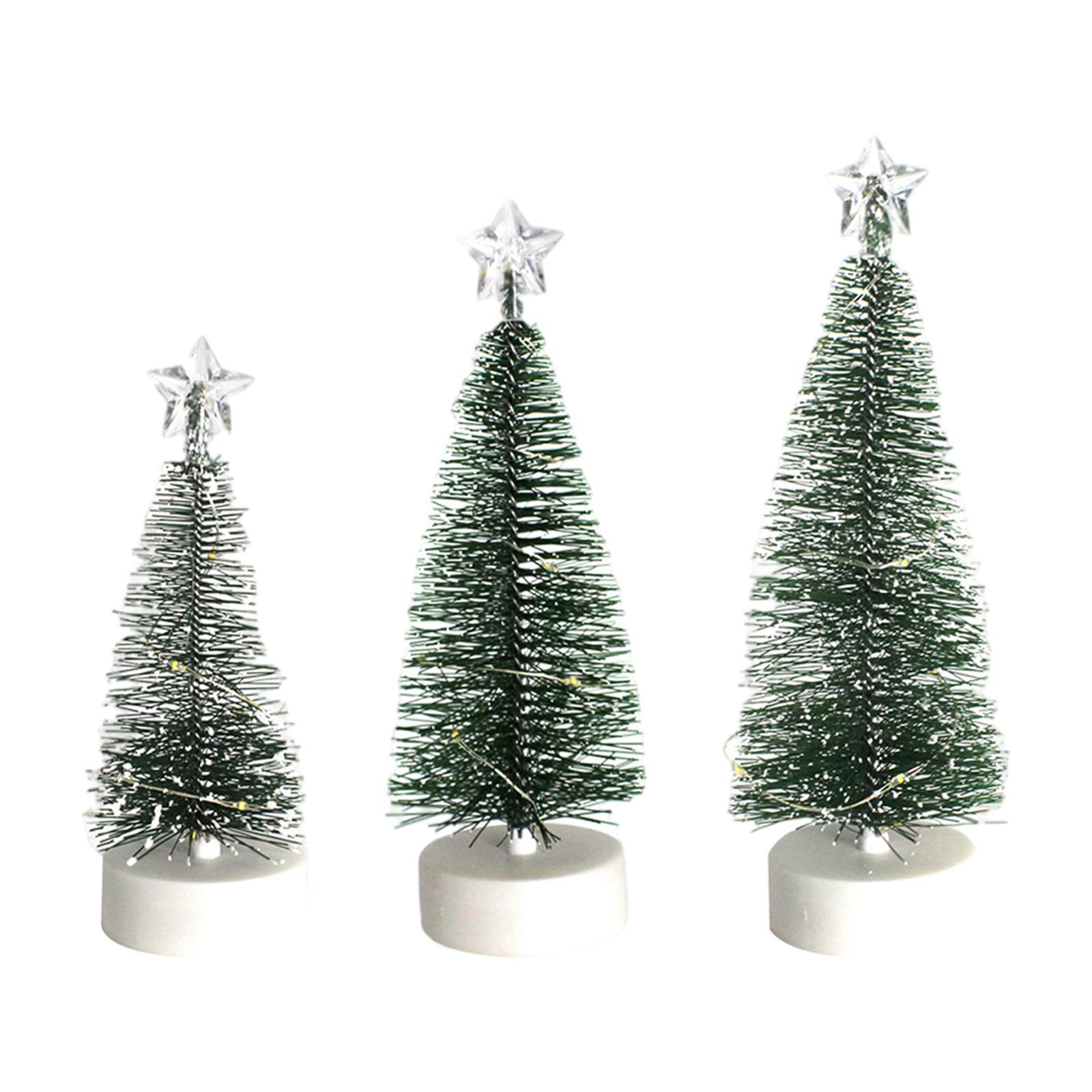 Set of 3 Miniature Christmas Trees Decorations  for Party Festival 3pcs S