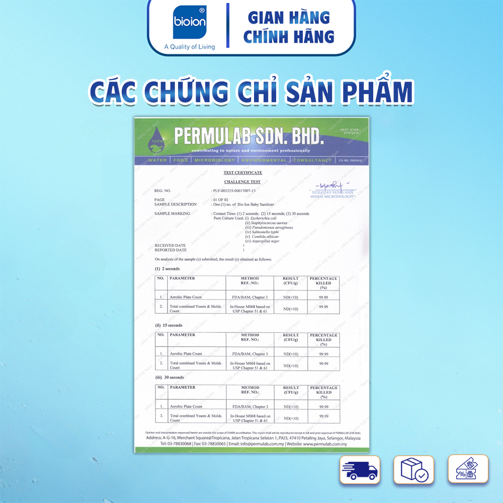 Chai Xịt Khử Mùi Sạch Khuẩn Cho Em Bé Bioion Baby Sanitizer 250mL