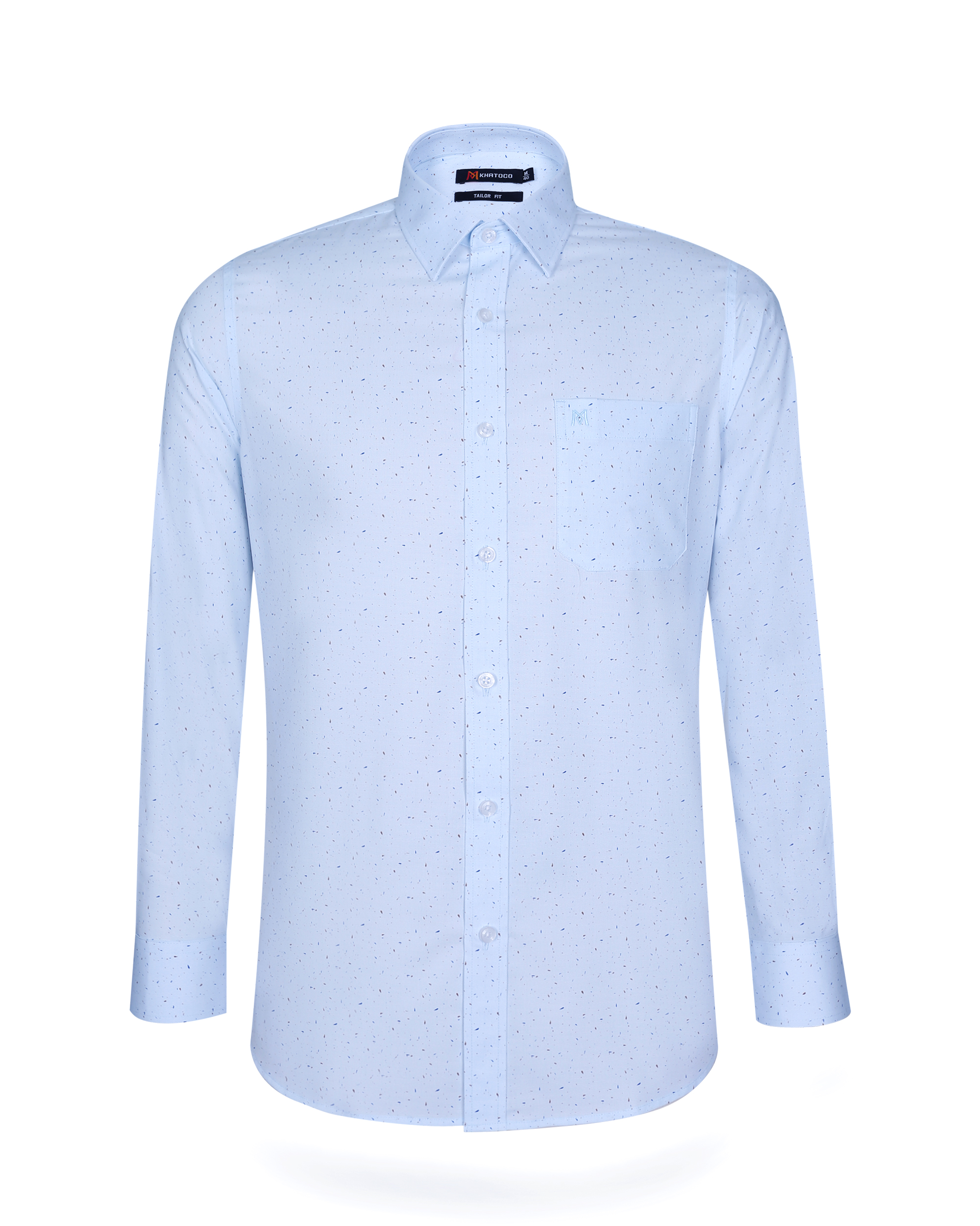 Áo sơ mi nam tay dài form suông Khatoco A1MD498T1-CNIN281-2502-D