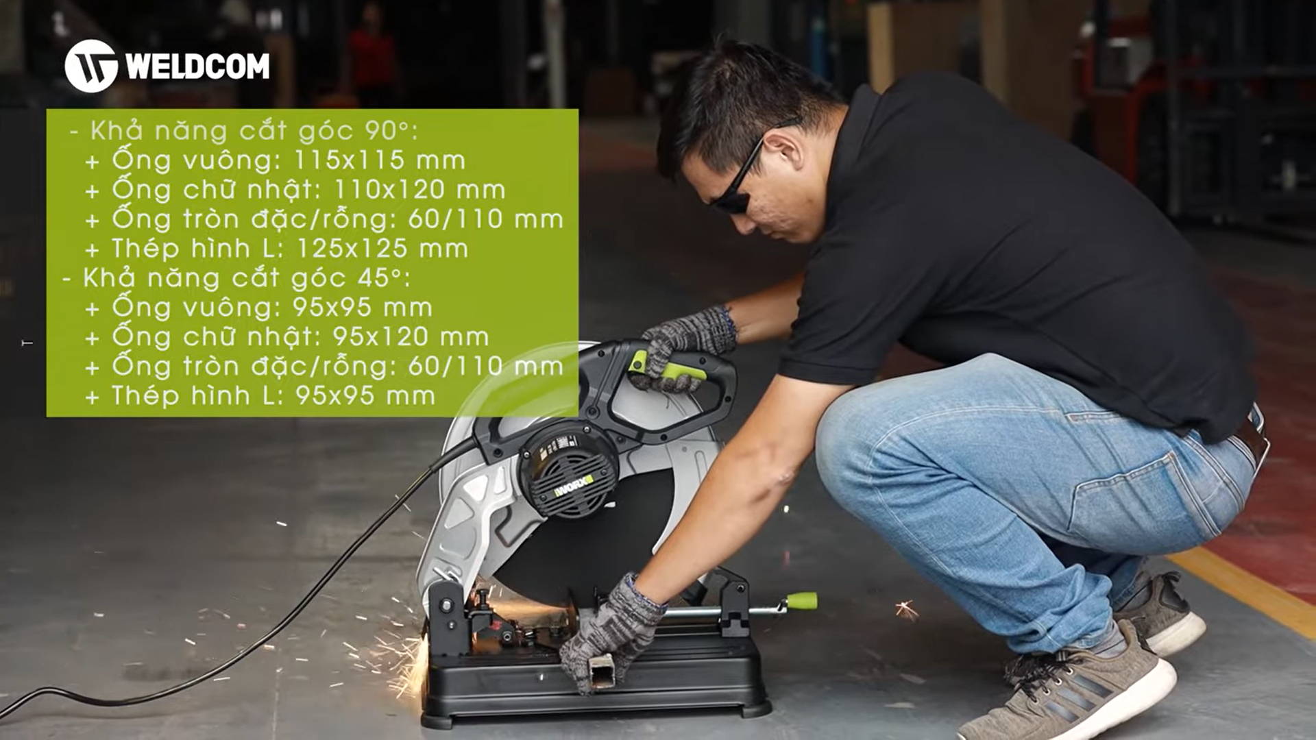 Máy cắt sắt 2400W 355mm WU763 - Worx Green