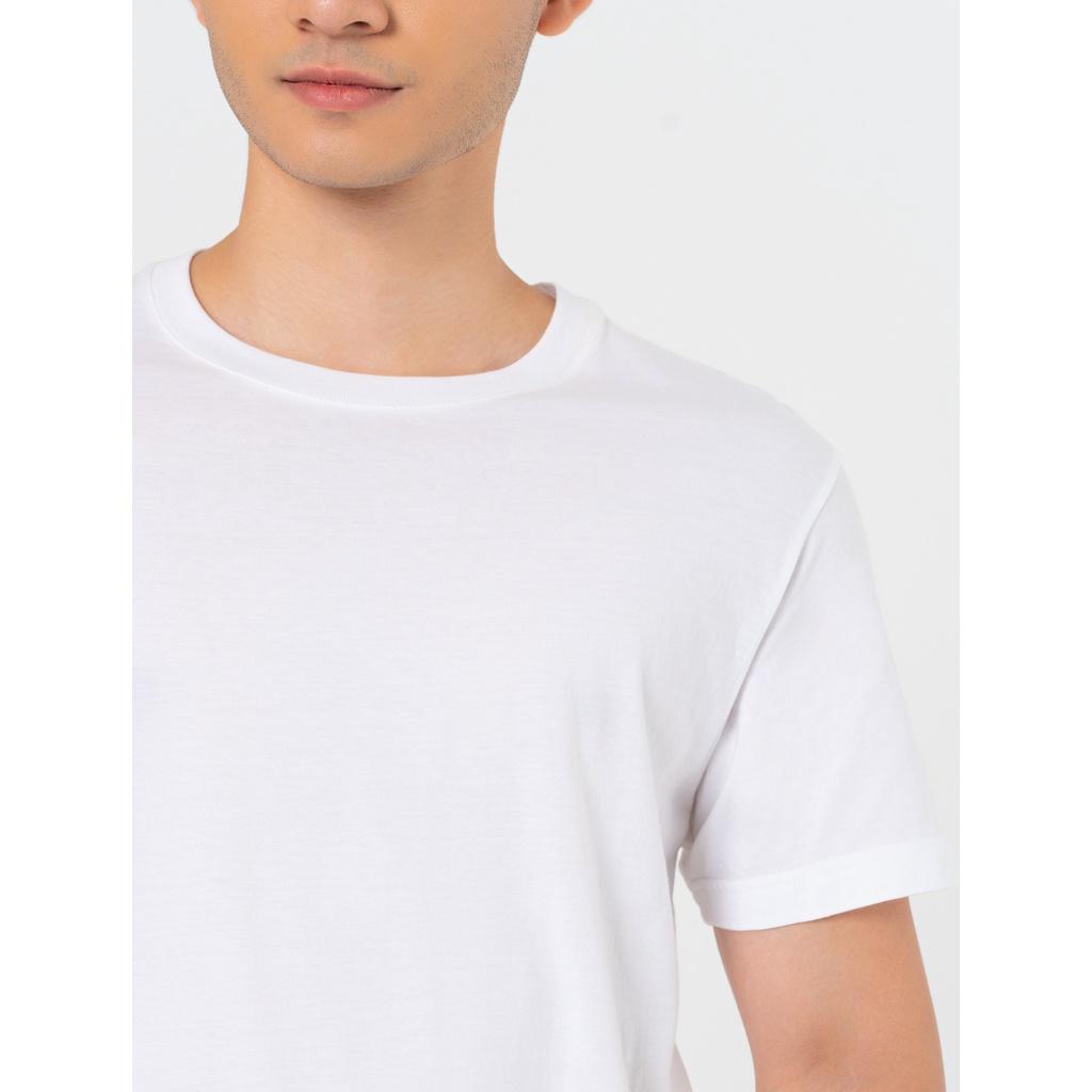 Áo phông nam CANIFA cotton cổ tròn tay cộc màu trắng cao cấp - 8LT22S002