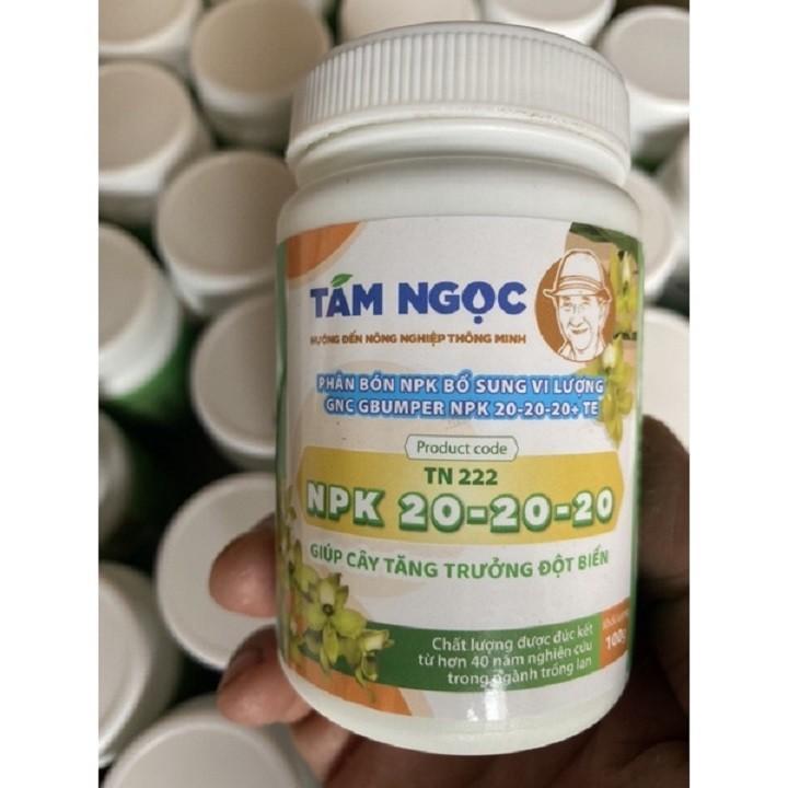 PHÂN BÓN LÁ NPK 20-20-20+TE TÁM NGỌC LỌ 100G - GIÚP CHO CÂY MẬP MẠNH, LÁ CĂNG BÓNG