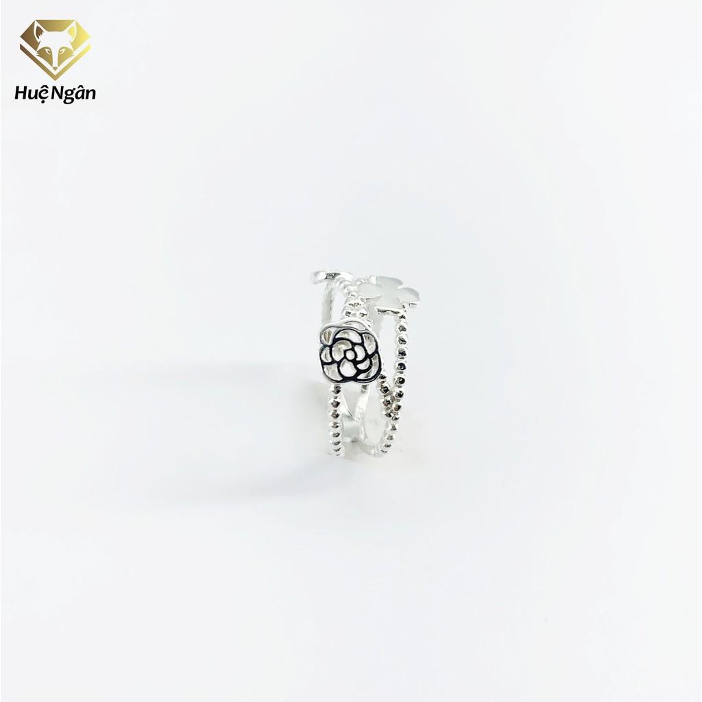 Nhẫn bạc Ý 925 Huệ Ngân - Nhẫn Hoa Hồng May Mắn YCXJ154