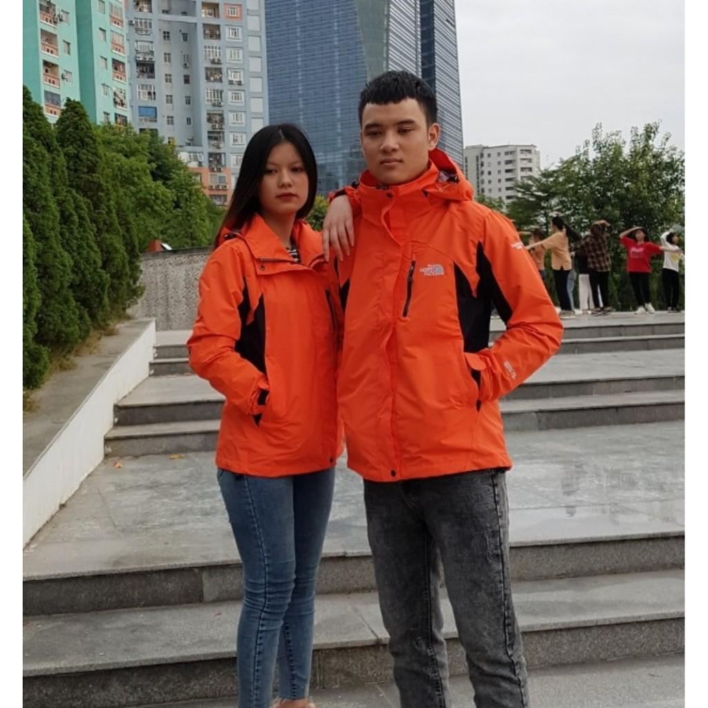Áo Gió 2 Lớp màu cam - Áo Đi Phượt Áo gió Đi Mưa,CHống Gió,Chống Nước