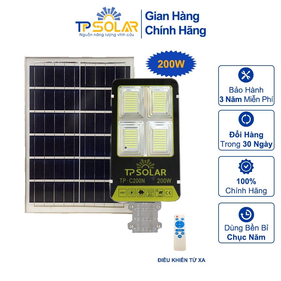 Đèn Bàn Chải Năng Lượng Mặt Trời TP Solar TP-C200N Công Suất 200W Chống Nước IP66, Cảm Biến Tự Động