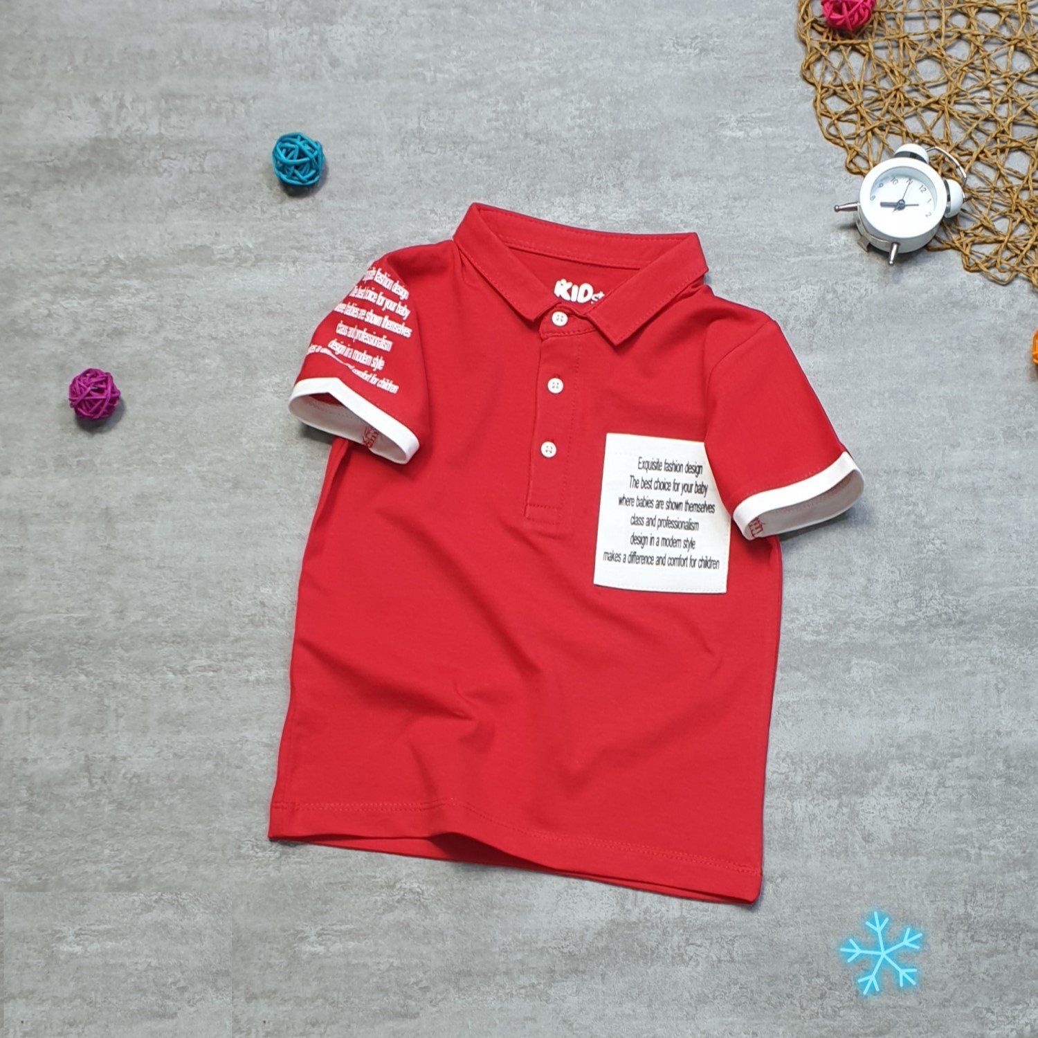A00011XL Áo thun đỏ bé trai cổ bẻ, tay ngắn, chất thun cotton 100%, từ 7-14 tuổi