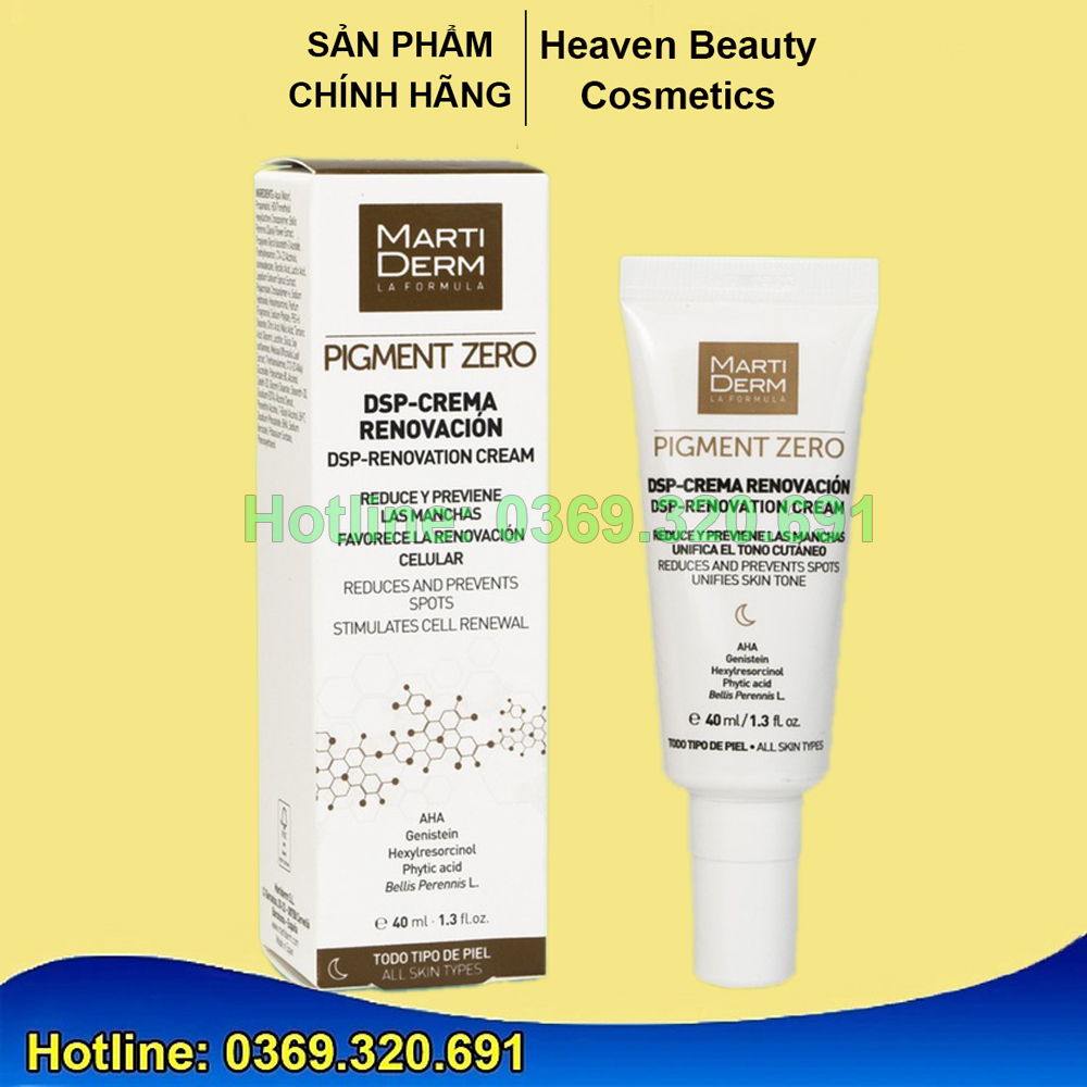 Kem Đêm Làm Sáng Da, Mờ Nám MartiDerm PigMent Zero DSP Renovation Cream 40ml