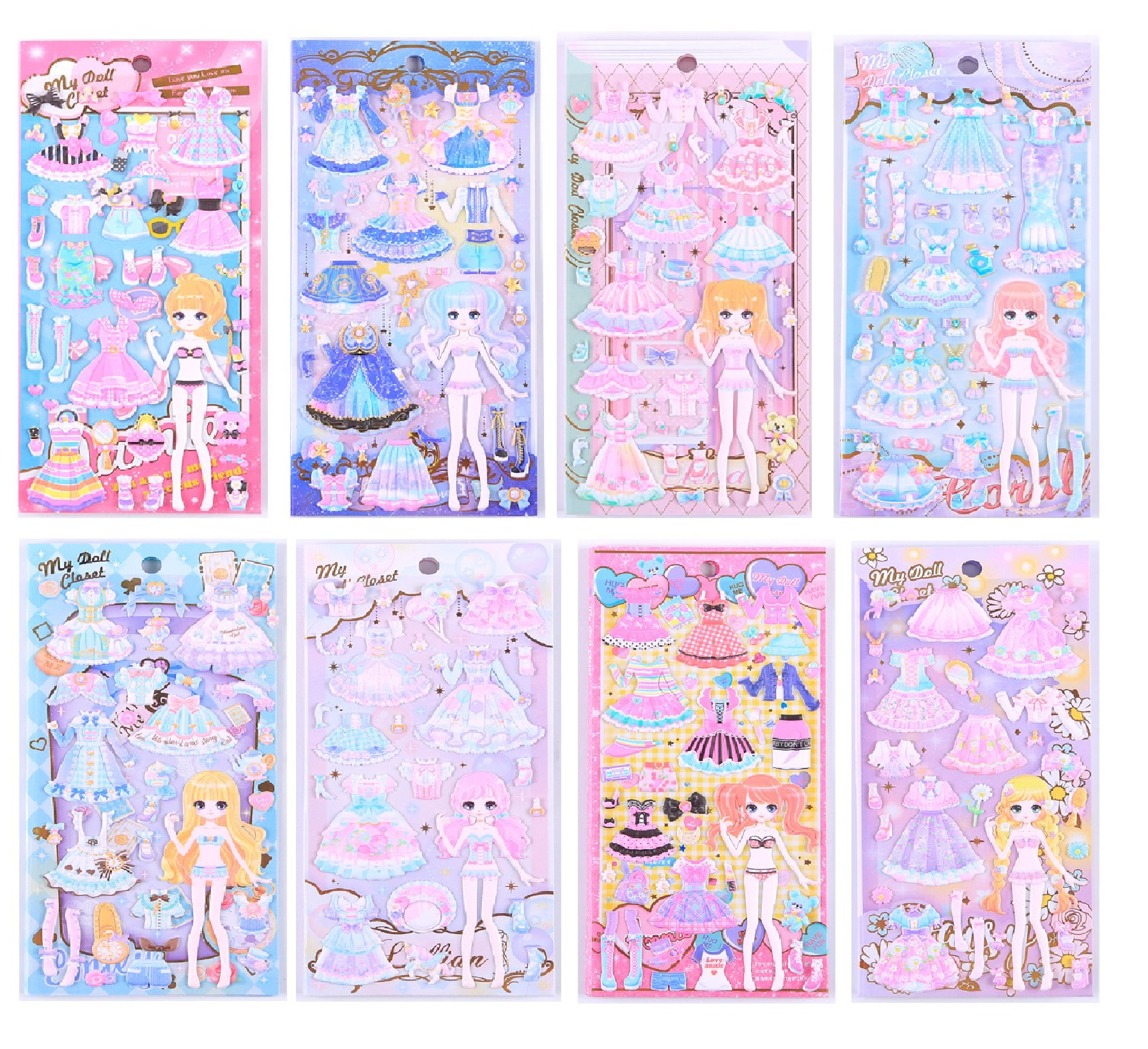 Sticker nổi 3D PVC Công chúa My Doll Closet - Nhiều hình phát ngẫu nhiên