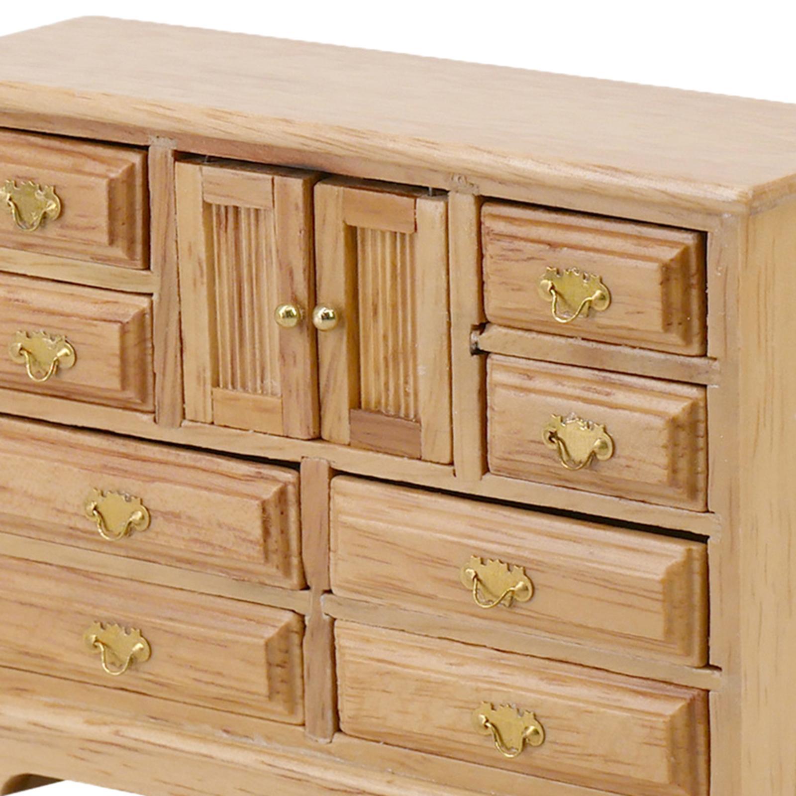 1/12 Miniature Dollhouse Cabinet Play Toy Wooden Bedroom Furniture