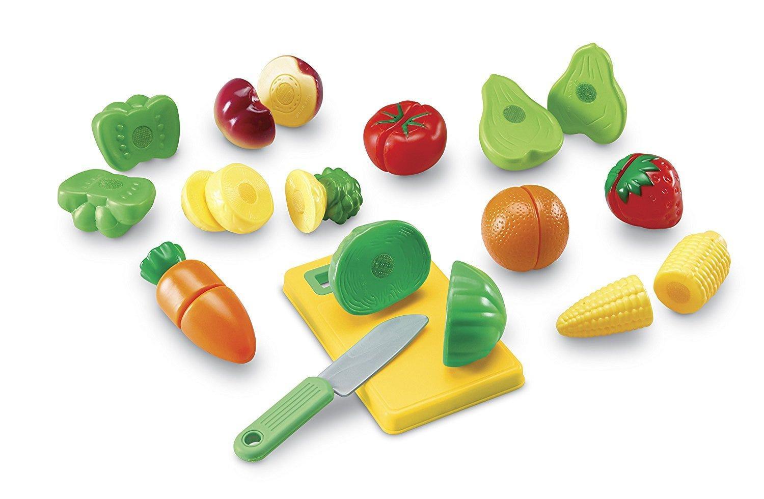 Learning Resources Bộ đồ chơi nhà bếp chủ đề cắt rau củ - Pretend &amp; Play Fruit, Cutting Fruits and Veggies Toy