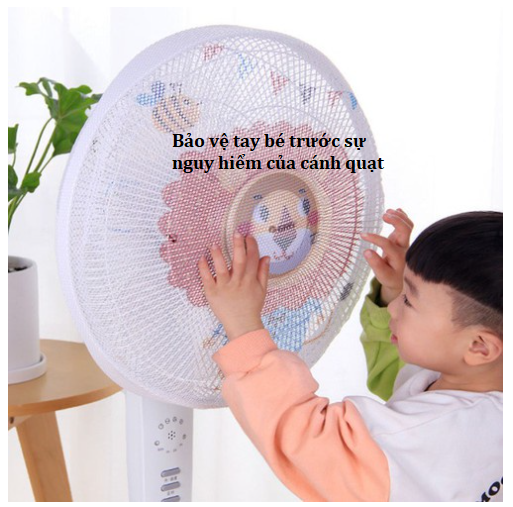 Lưới bọc quạt ngăn bụi bẩn hình thú băng thun co dãn đa năng tiện lợi cho mọi nhà GD751-BocQuat-nho