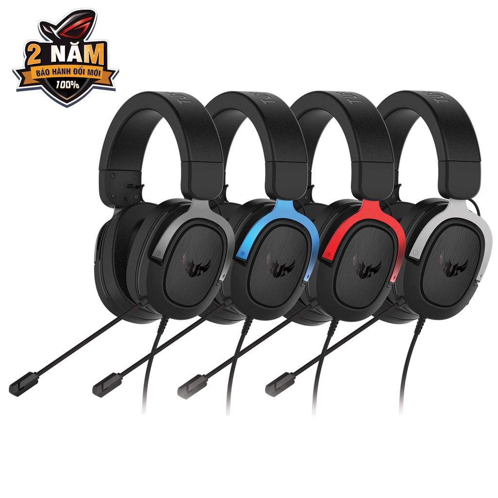 Tai nghe chụp tai Gaming Asus TUF H3 Đen Đỏ - Hàng Chính Hãng