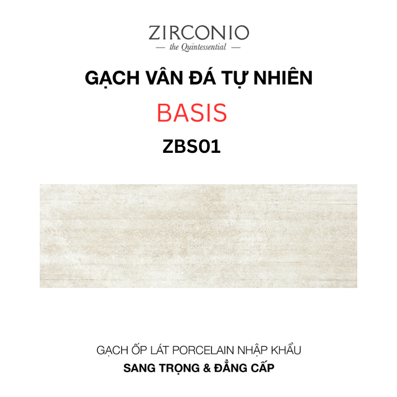 Gạch  NIRO GRANITE - ZIRCONIO ZBS01 BASIS - 28.5x88.5cm - 4 viên/thùng(1m2)