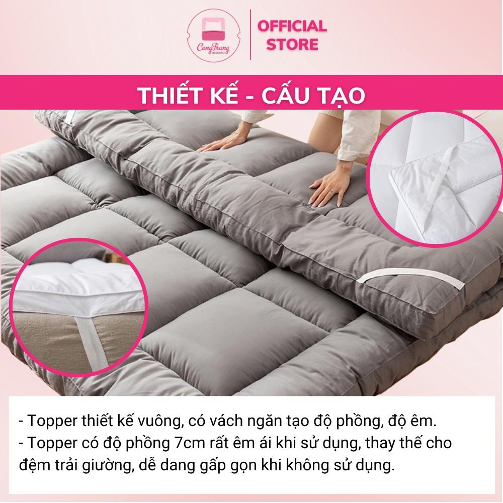 Nệm Topper Tấm Làm Mềm Đệm Cotton Phong Cách Hàn Quốc Chất Vải Mềm Mại - Đủ Kích Thước