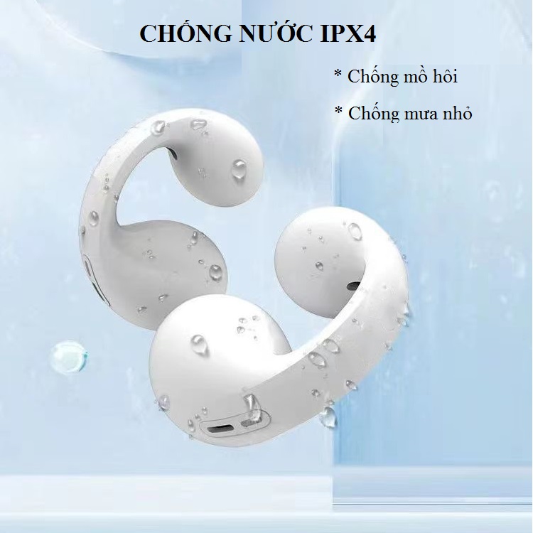 Tai nghe bluetooth kẹp vành tai kiểu dáng thể thao b62 (Dung lượng pin tai nghe 35mAh cho 1 bên tai thời gian nghe 3 giờ)