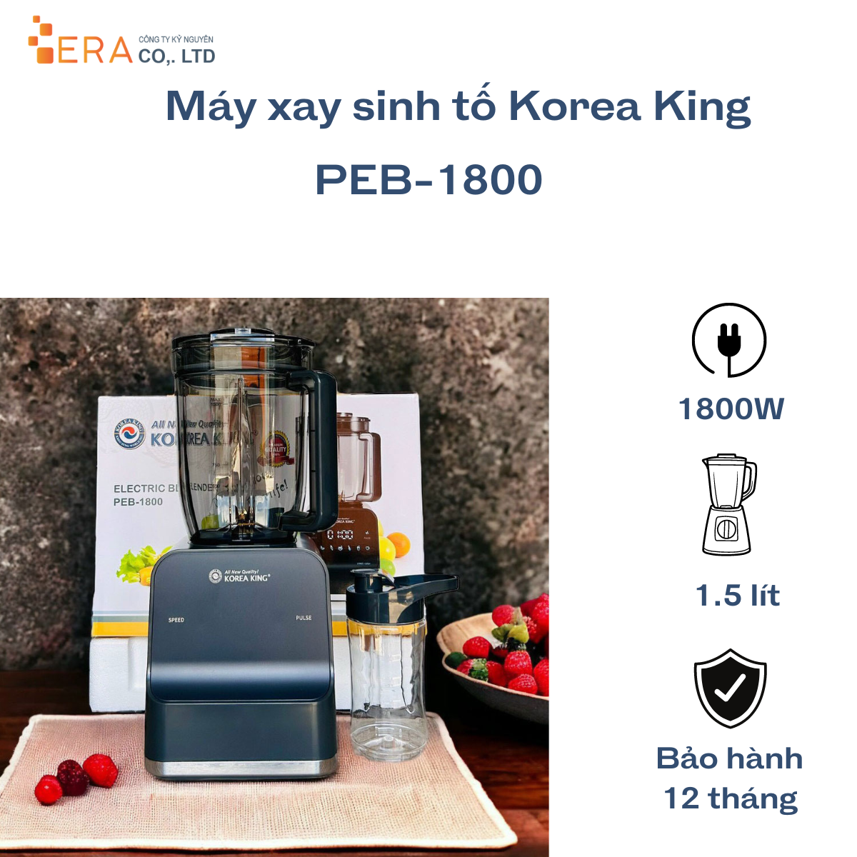 Máy xay sinh tố Korea king PEB-1800- Hàng chính hãng