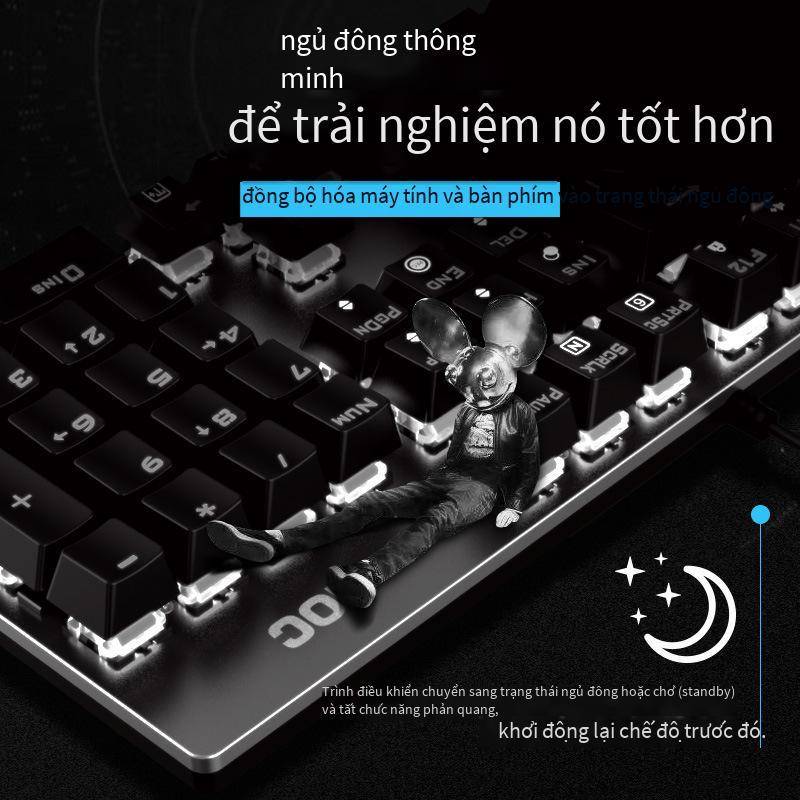Đảm Bảo Chất Lượng AOC Bàn Phím Cơ GK410 Trục Xanh Trục Đen Trà Trục Thể Thao Điện Tử Full Phím Không Bấm Máy Tính Để Bàn Chơi Game Laptop