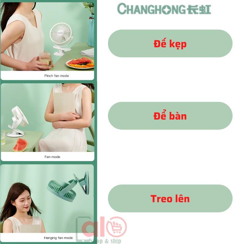 Quạt Kẹp Bàn Xe Đẩy Tích Điện Mini Cho Bé Cầm Tay Để Bàn Treo Tường Pin Siêu Bền 8h