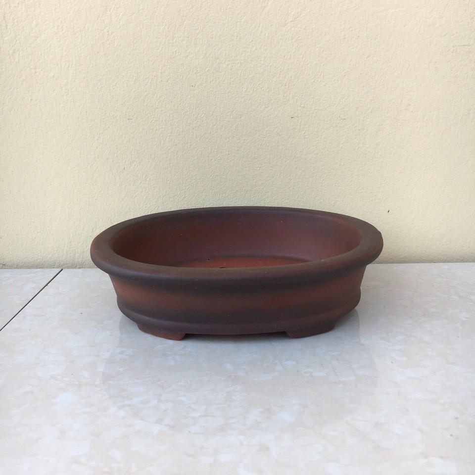 Chậu bonsai Oval mini đất nung gốm Bát tràng 1 size BM-42