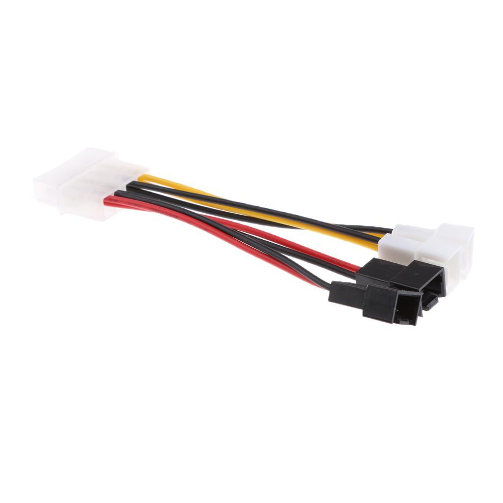4pieces 4 Pin To Case Cooling Fan 4x 3-pin Power Speed Reduction 2x5V 2x12V
