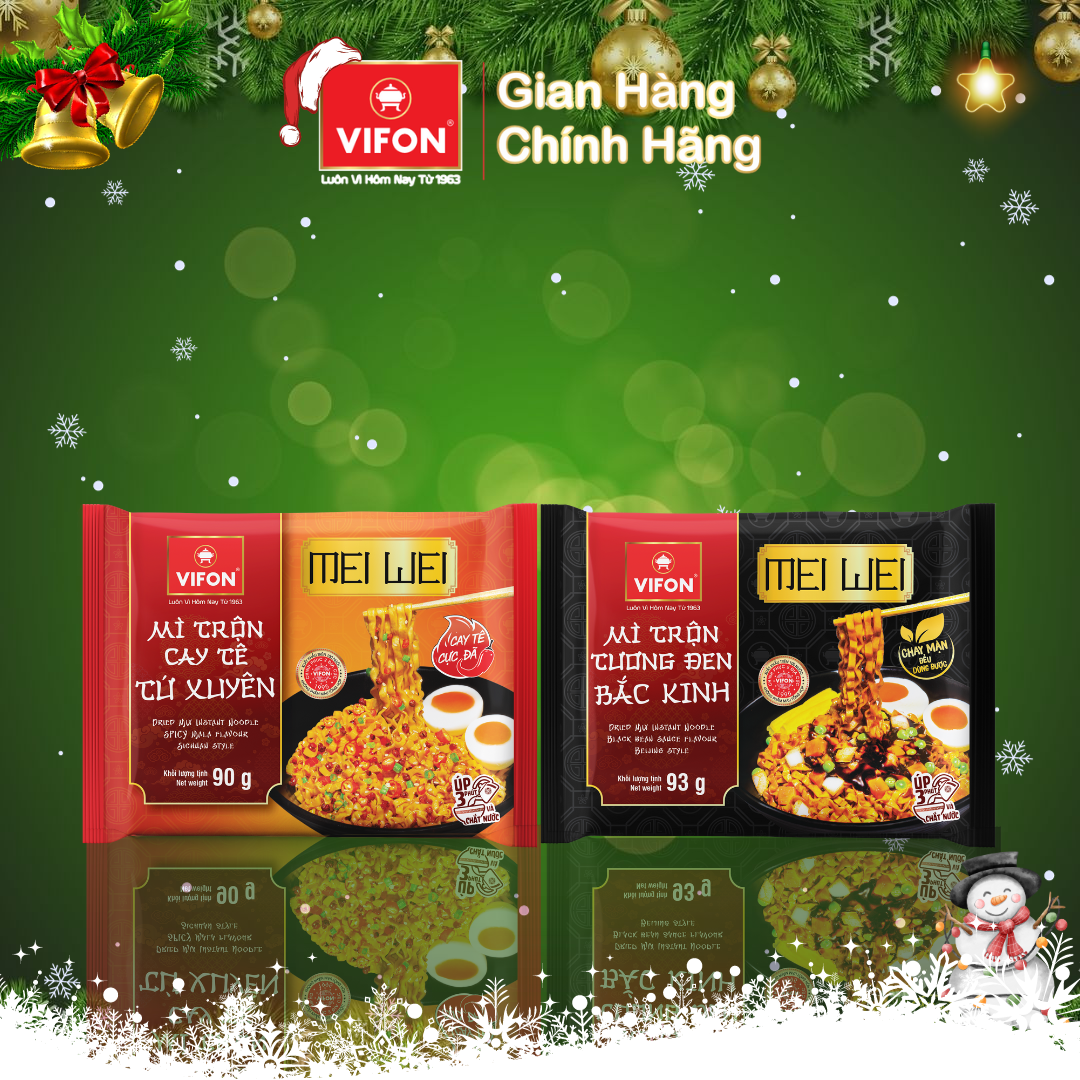 Mì Meiwei trộn cay tê tứ xuyên/ trộn tương đen bắc kinh VIFON 90gr/gói