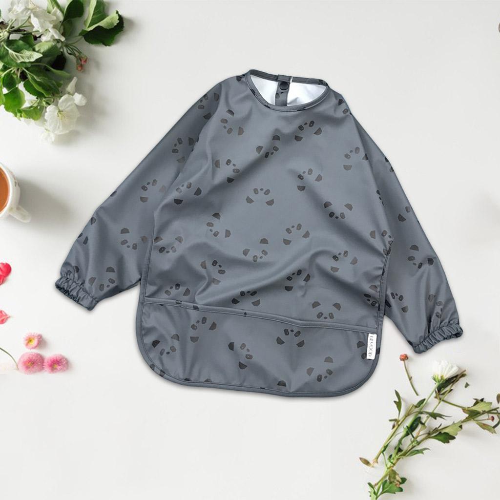 Full Long Sleeved Baby Bib Waterproof Bib for Babies Toddler Bibs 6-24 Months Eating Drinking Painting Feeding Apron with Pocket