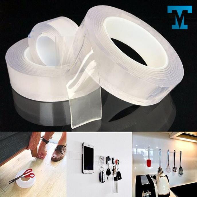 Băng Keo Siêu Dính Ma Thuật NANO 2 Mặt Trong Suốt Cuộn 3M - Dán Trên Mọi Bề Mặt, Mọi Chất Liệu