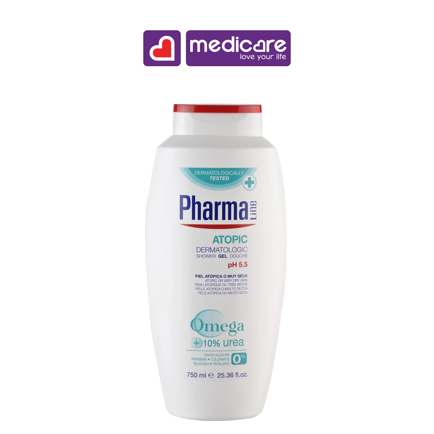 0125040 Sữa tắm PHARMALINE PH 5.5 Atopic 750ml