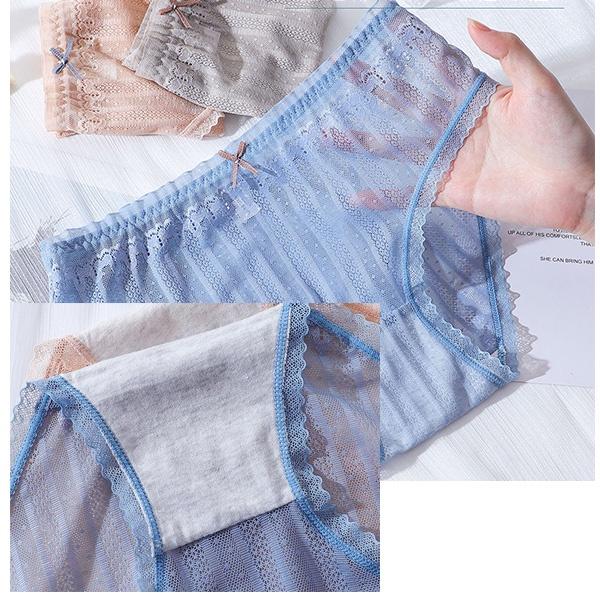 Combo 5 Quần lót nữ ren cao cấp chất liệu cotton ren lưới sọc kháng khuẩn thoáng mát siêu tôn dáng - Tada 2316